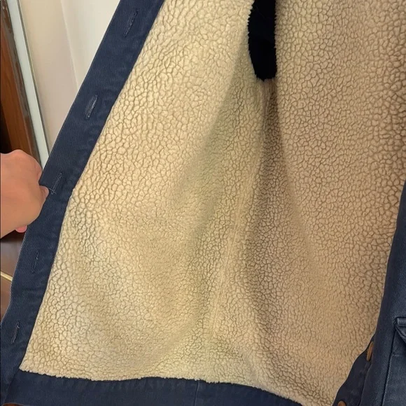 Ilana Kohn Blue Button-Up Coat with Sherpa Lining - Picture 7 of 13